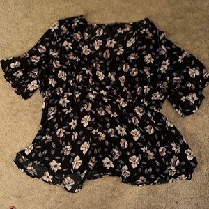Torrid Floral V-Neck Blouse